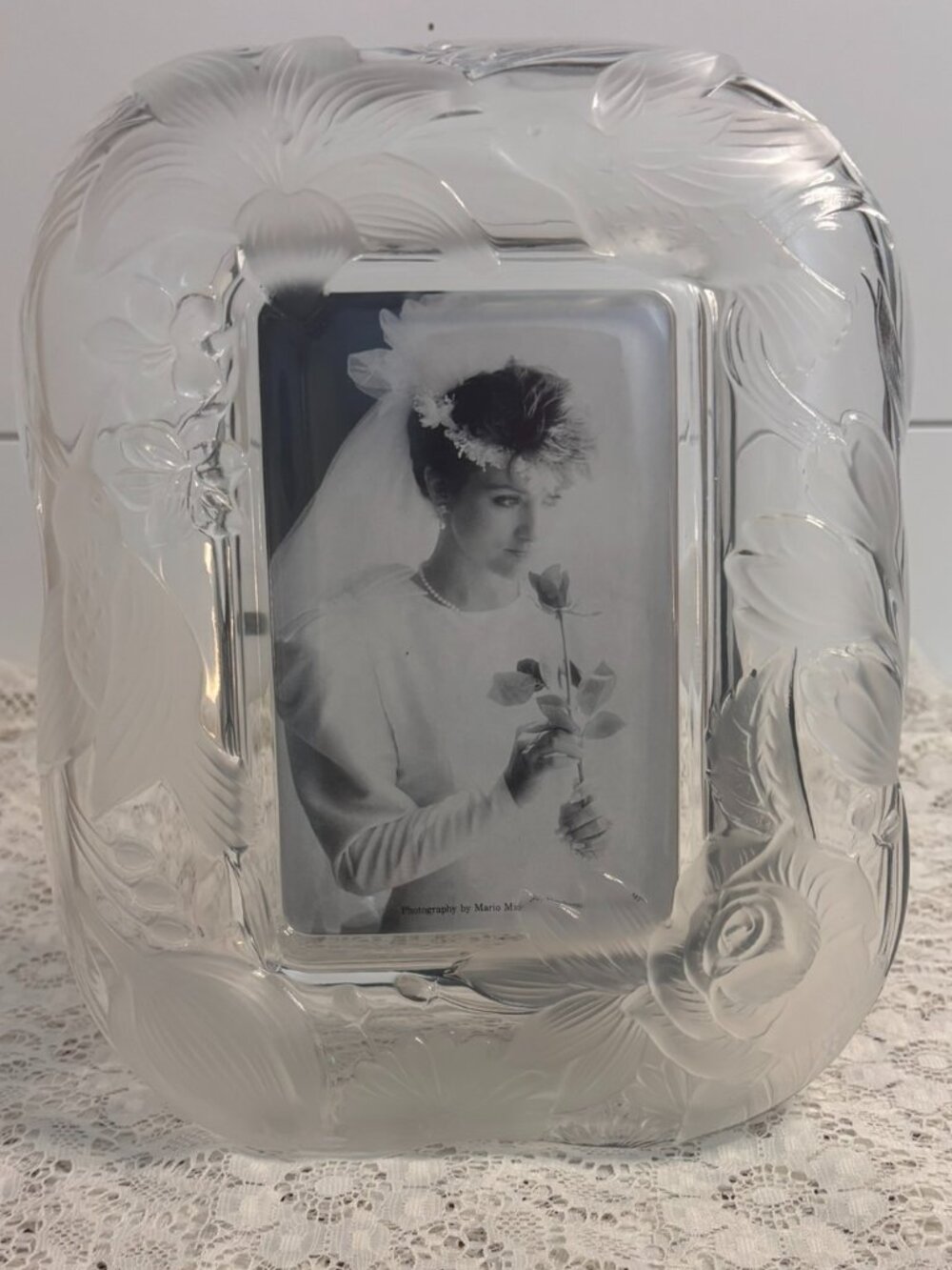 VTG Crystal Clear Signatures Japan Frosted Crystal Picture Frame